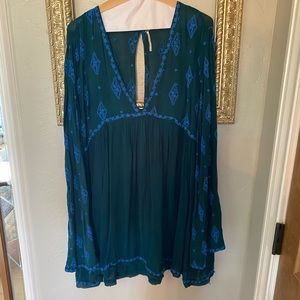 Free People embroidered Keyhole tunic
